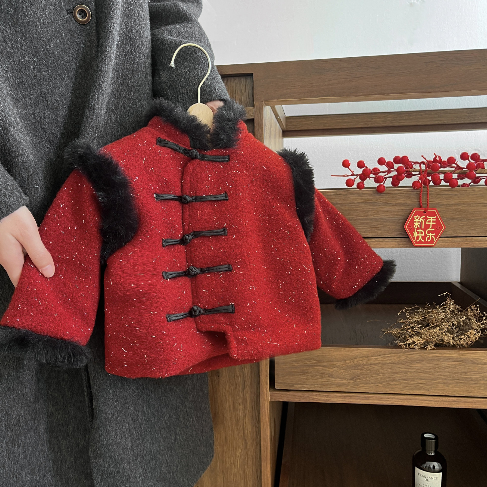 新中式男童拜年服国风棉服新款冬季过年衣新年中国风男宝唐装