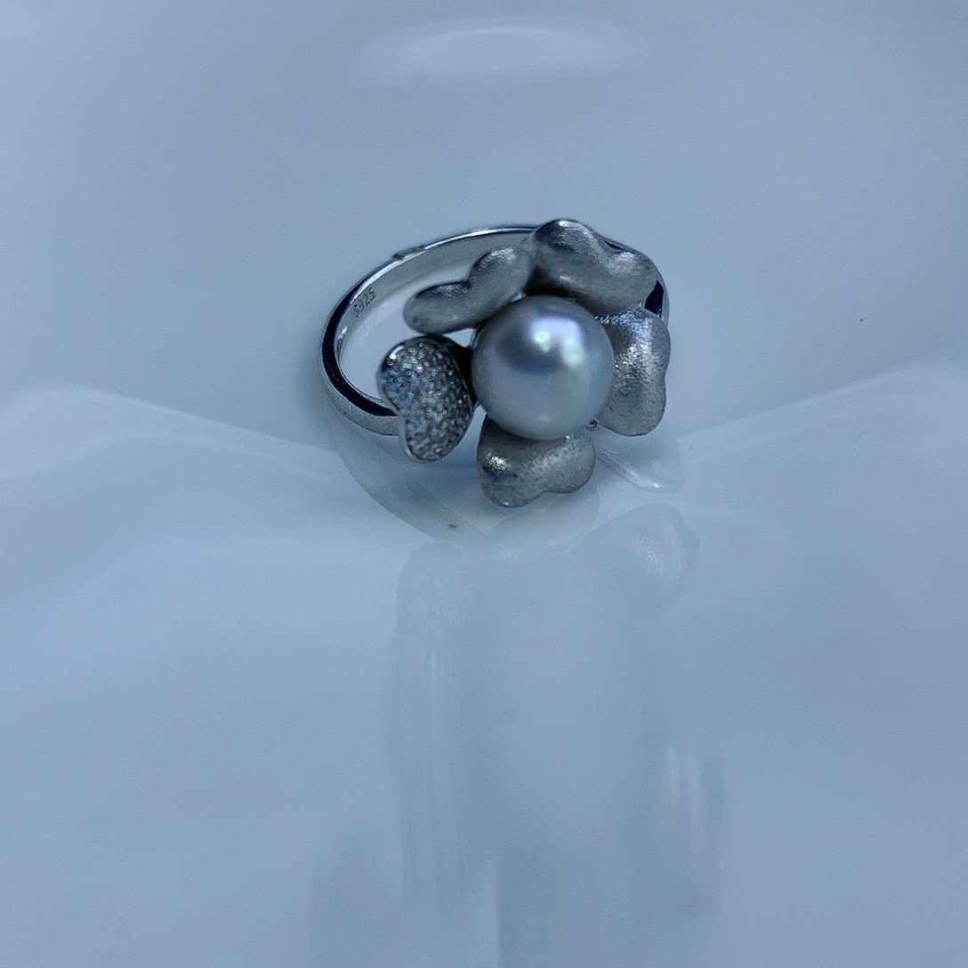 海水珍珠戒指银S925镶嵌