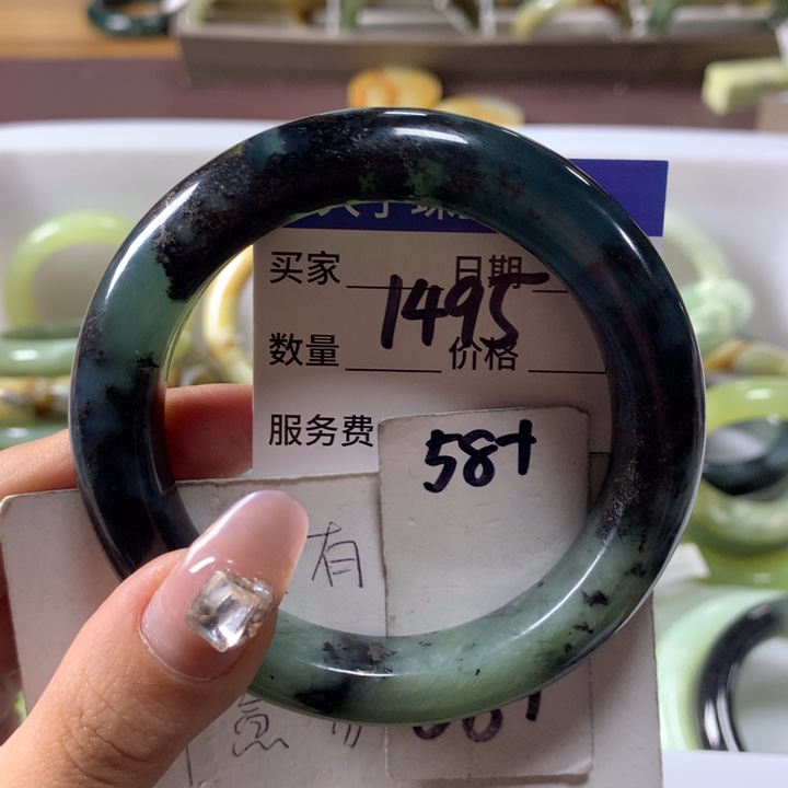 蛇纹石玉手镯未镶嵌1495
