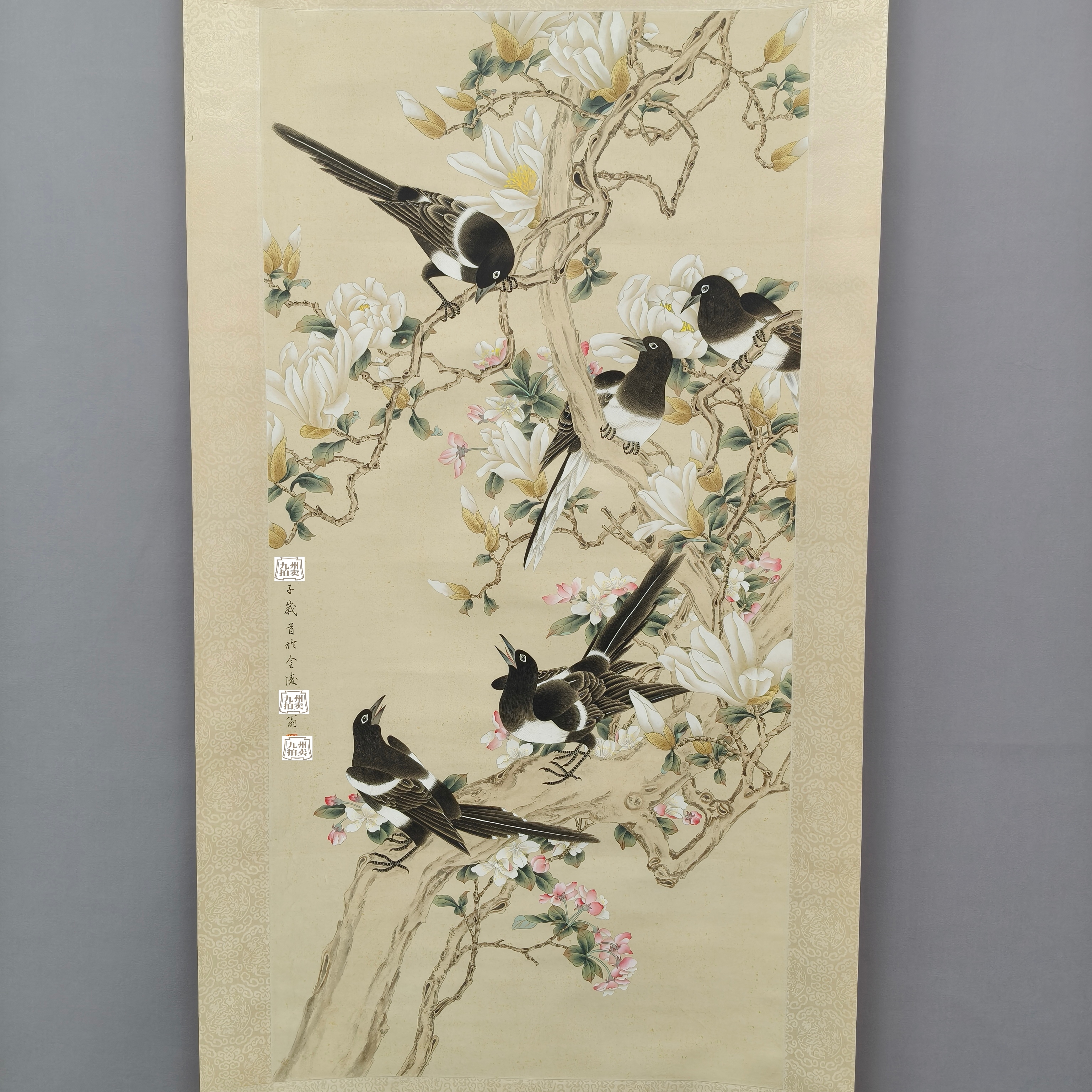 a021《花鸟》陈老119*58（6.3平尺）纸本立轴