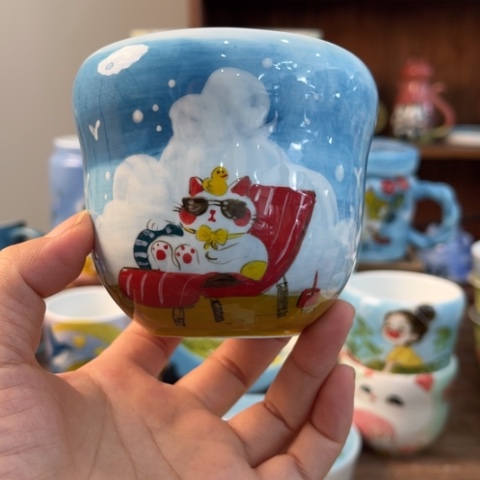 炉景德镇釉下手绘陶瓷 