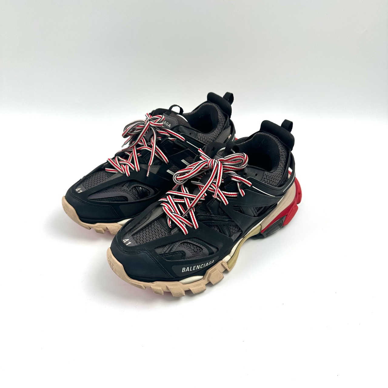 95新 Balenciaga/巴黎世家 41码 黑红Track1.0老爹鞋 97新SY0728