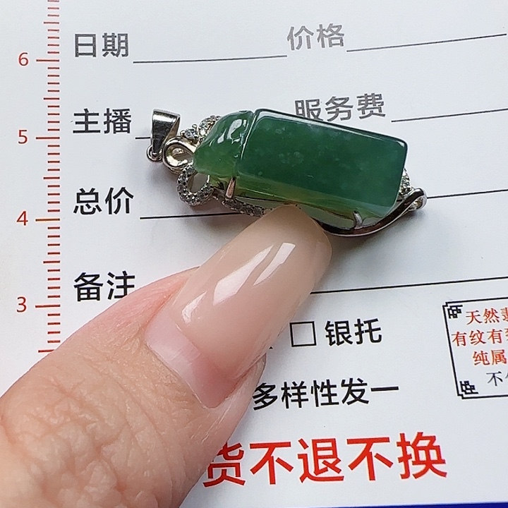 翡翠银S925镶嵌颈饰天然