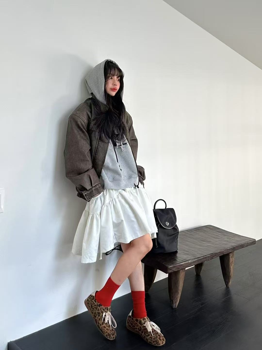  韩国东大门正品女装时尚褶皱口袋半身裙020403（NO退NO换）