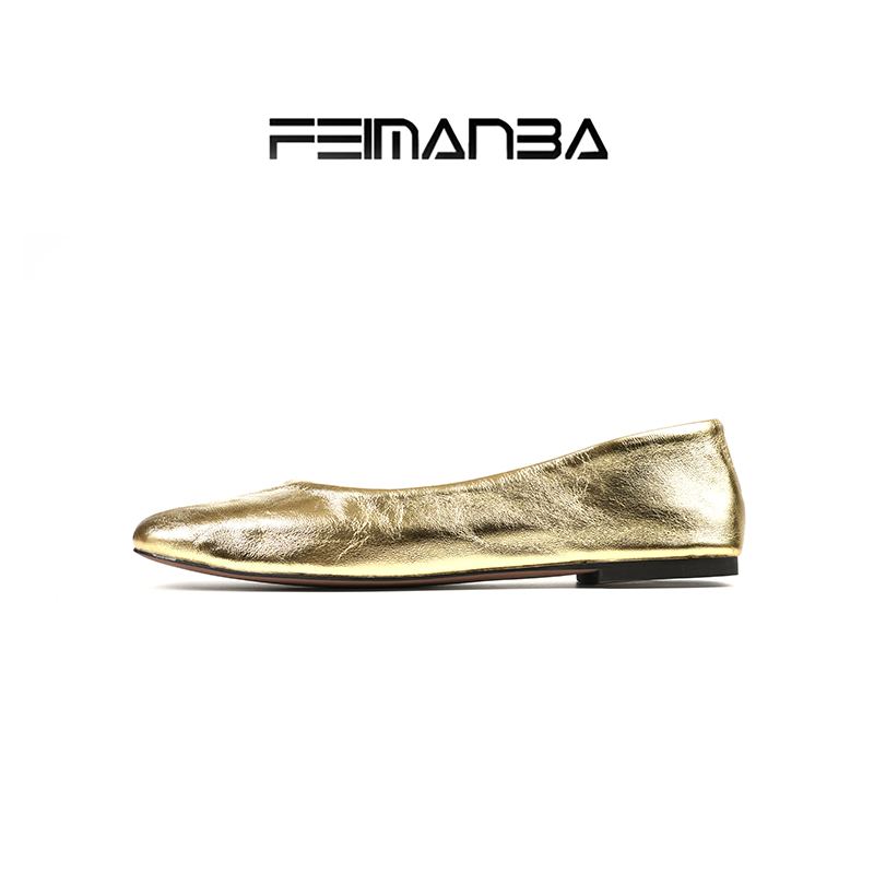 FEIMANBA新款女士玛丽珍单鞋休闲百搭平底方头
