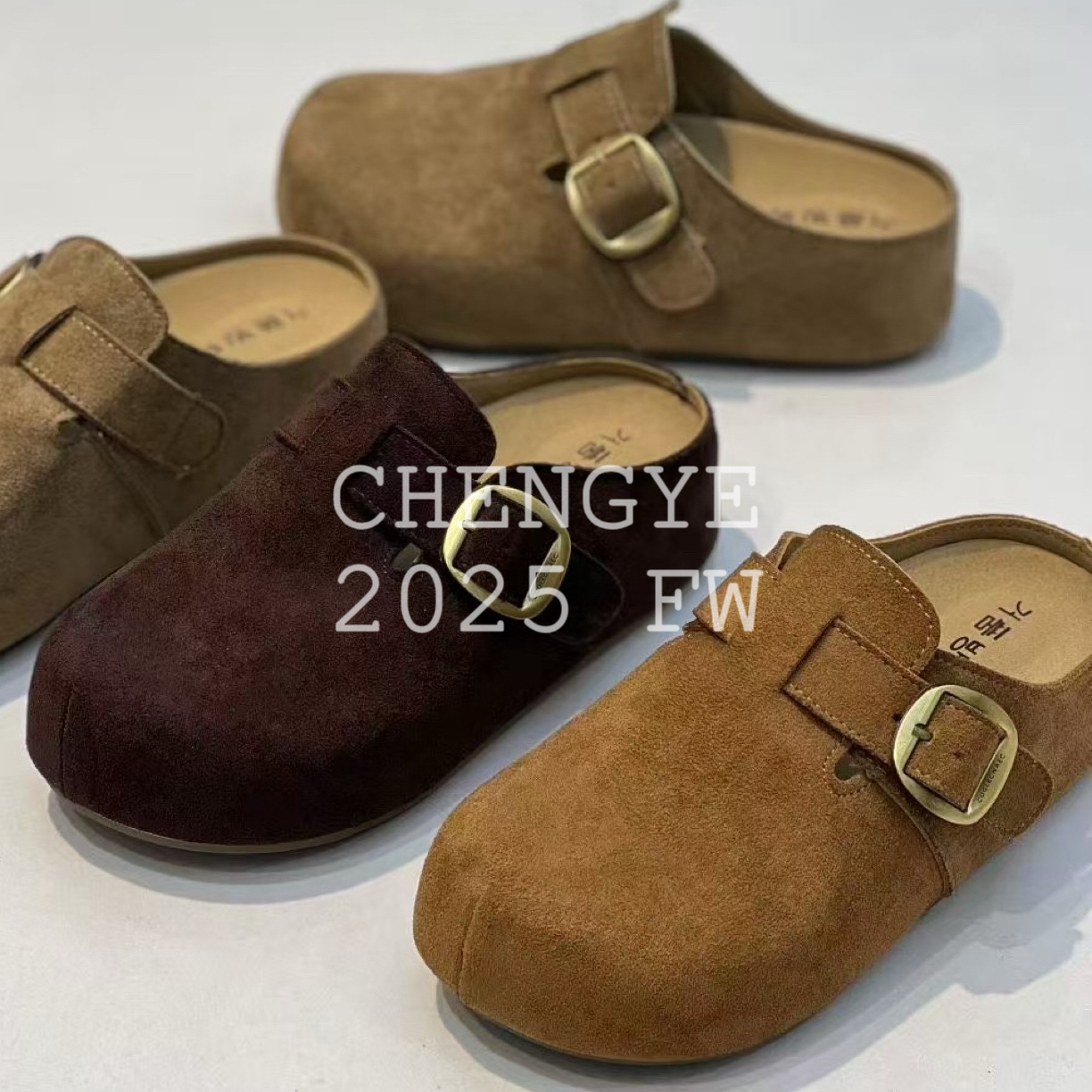 【CHENGYE】内增高5cm-复古卡皮巴拉勃肯鞋2025新款舒适百搭一脚蹬