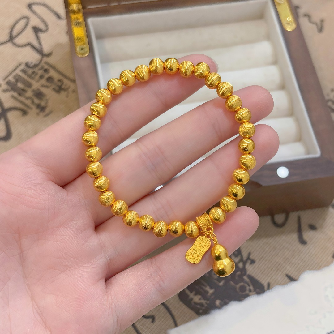 【泓金链】高定精工葫芦福牌手链 民族风轻奢