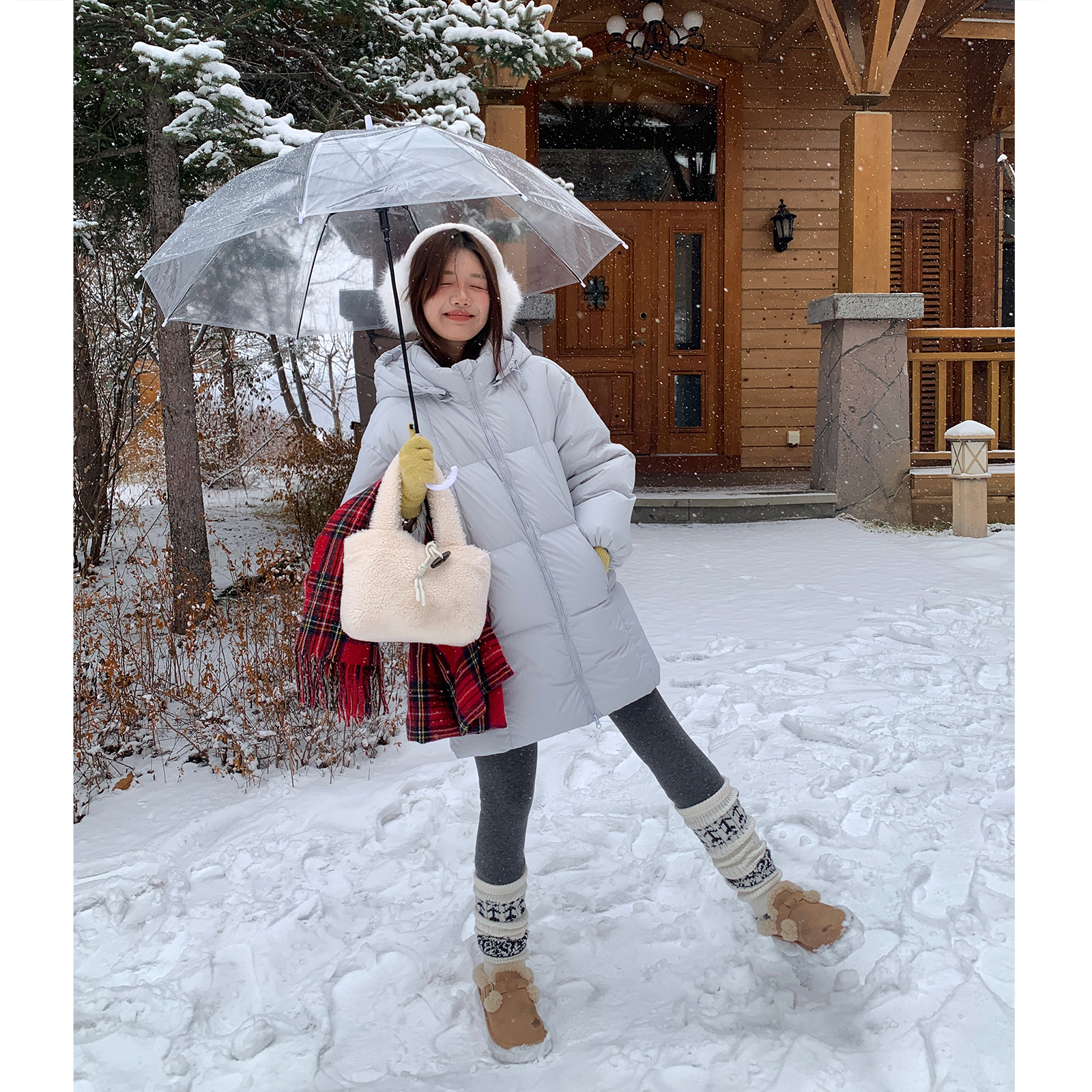 【西西里安】 暖暖过冬~90白鸭绒帽可卸减龄中长款羽绒外套