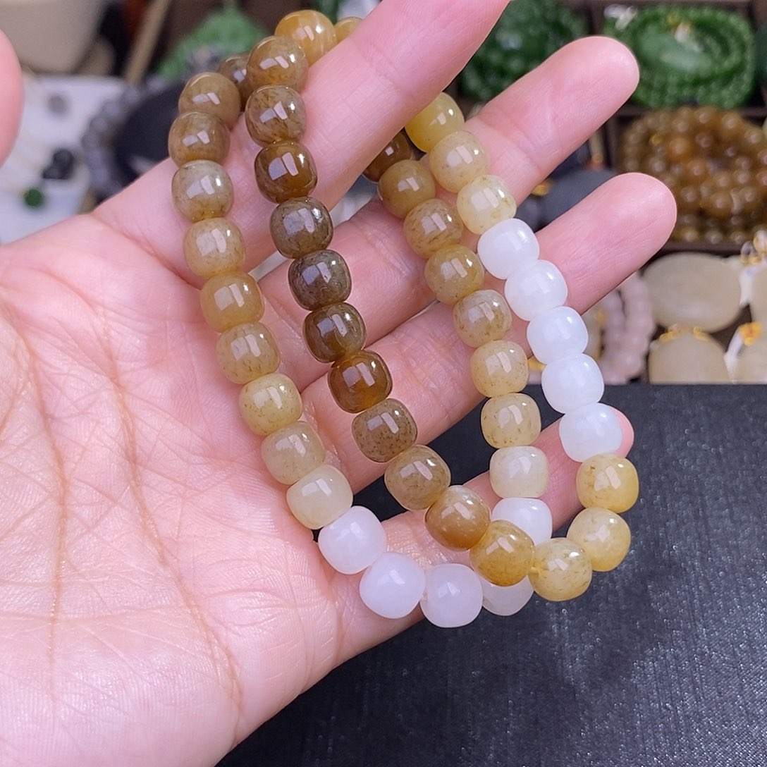 和田玉多样性发一 糖料手链未镶嵌