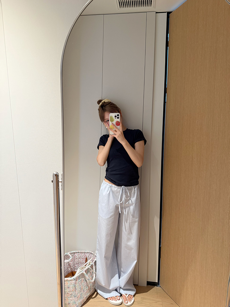 【 静谧蓝】100棉舒适自在高品质面料休闲条纹裤1129