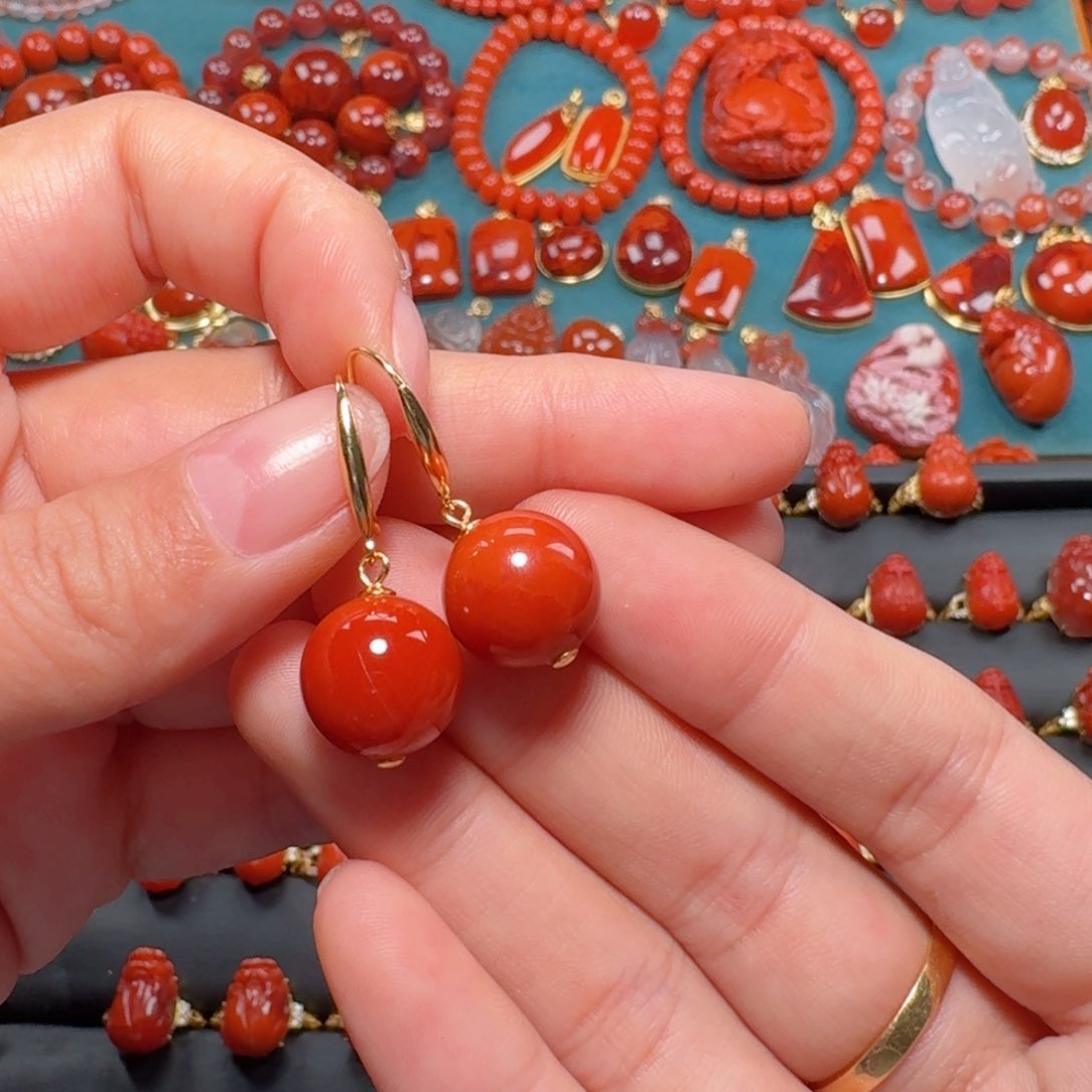 南红玛瑙南红12+银S925镶嵌