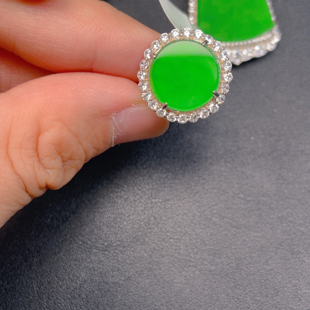 翡翠银S925镶嵌吊坠(不含链)