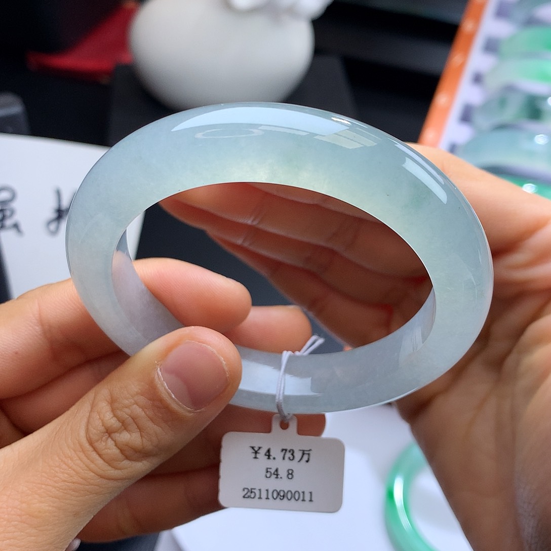 未镶嵌手镯翡翠55冰晴水正圈