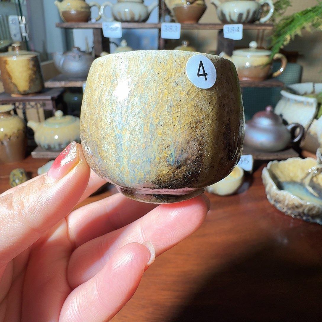 建水紫陶白泥柴烧杯