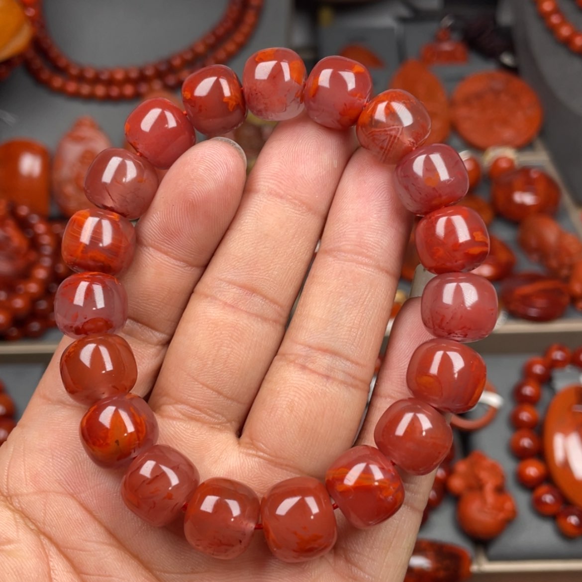 【闪购商品】南红玛瑙珠宝奇石未镶嵌单圈12
