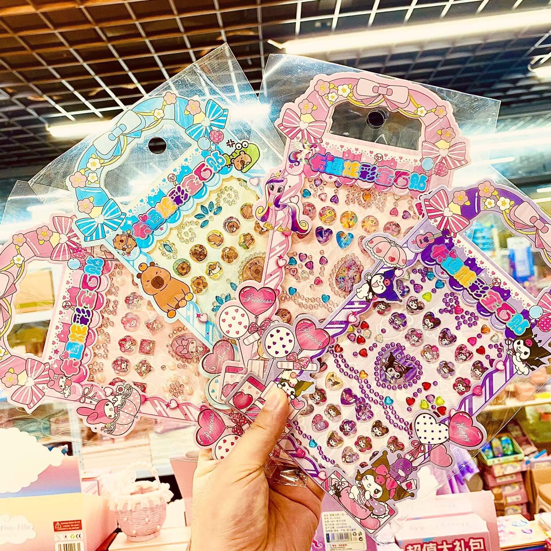 卡通3D炫彩宝石贴创意DIY贴纸