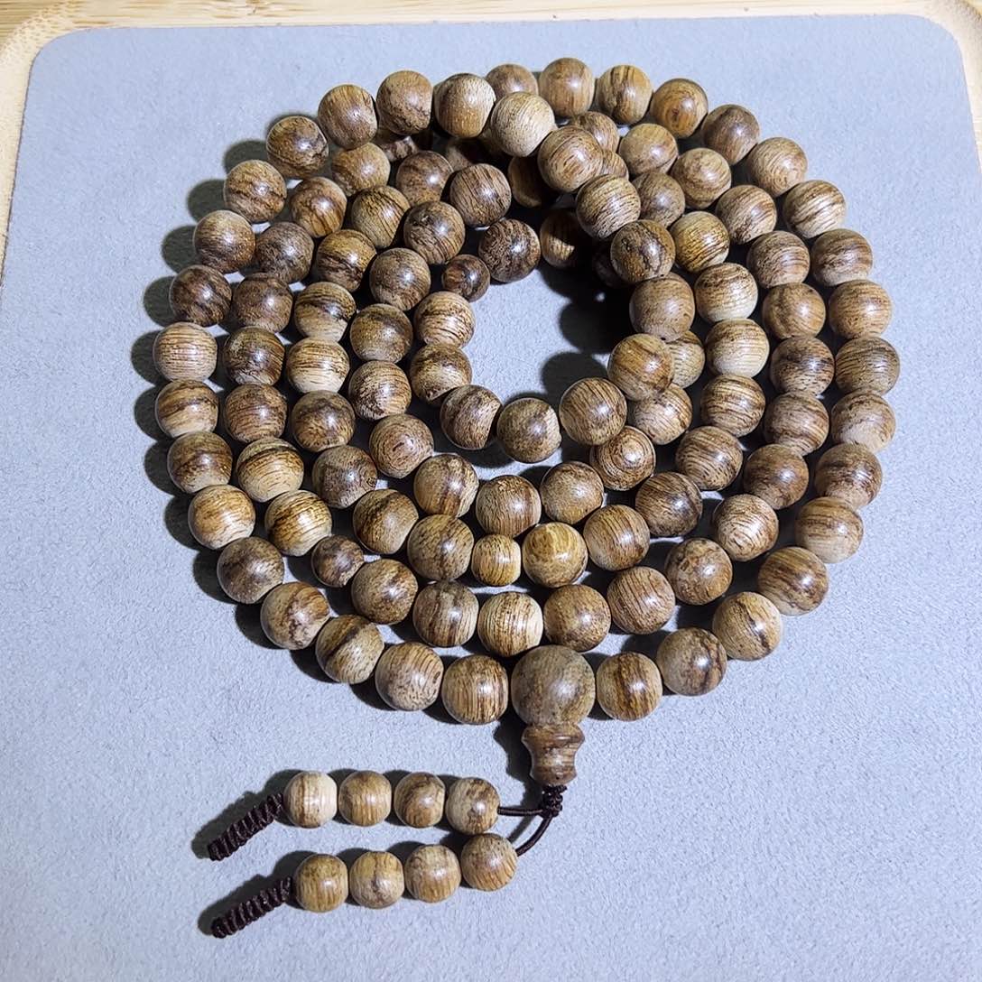 沉香手串天然达拉干虎斑老料0.9多圈 26.8g 奶香透凉 