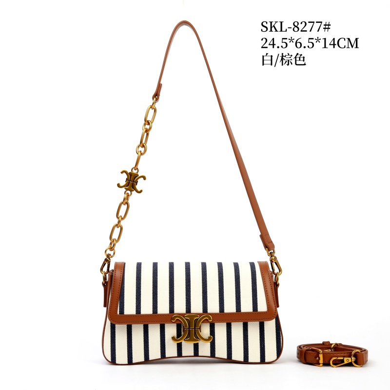 【文文甄选】SKL-Z8277-白/棕色 女士包包潮流美式度假风休闲