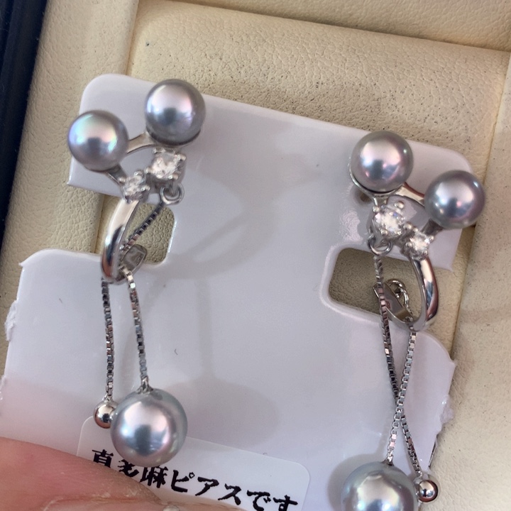 银S925镶嵌耳饰海水珍珠