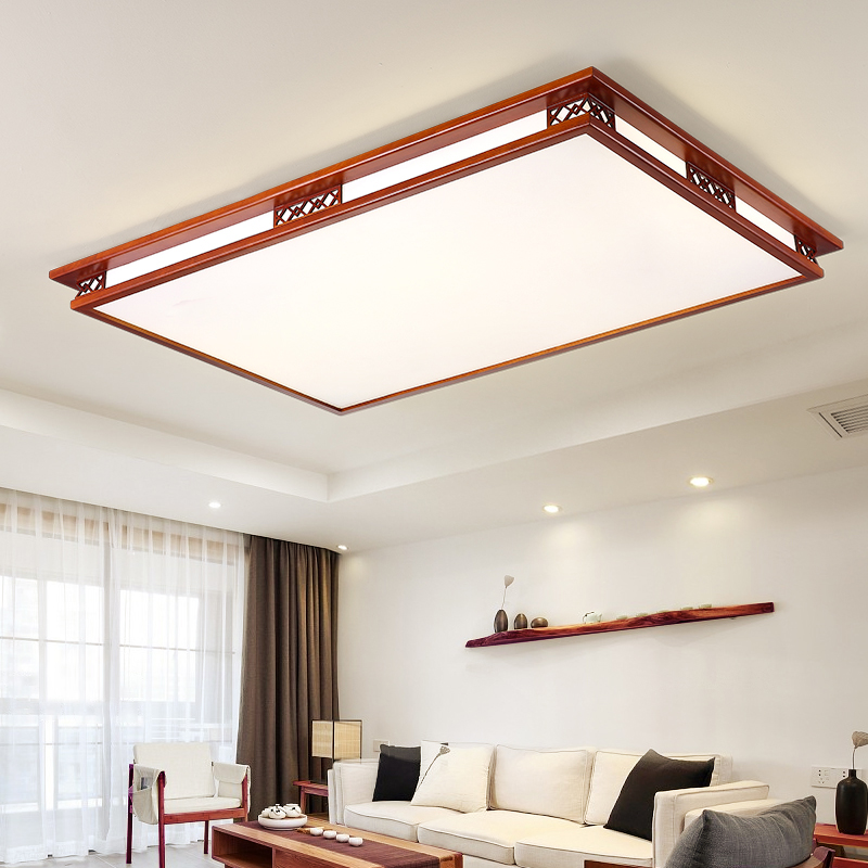 新中式简约实木客厅中山吸顶灯餐厅书房LED卧室灯mw-2008