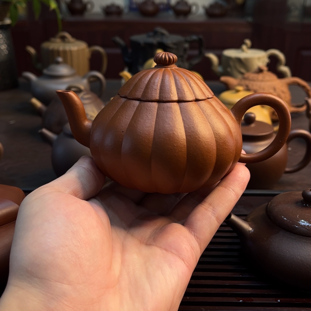 紫泥茶壶全手小高货红泥菊瓣