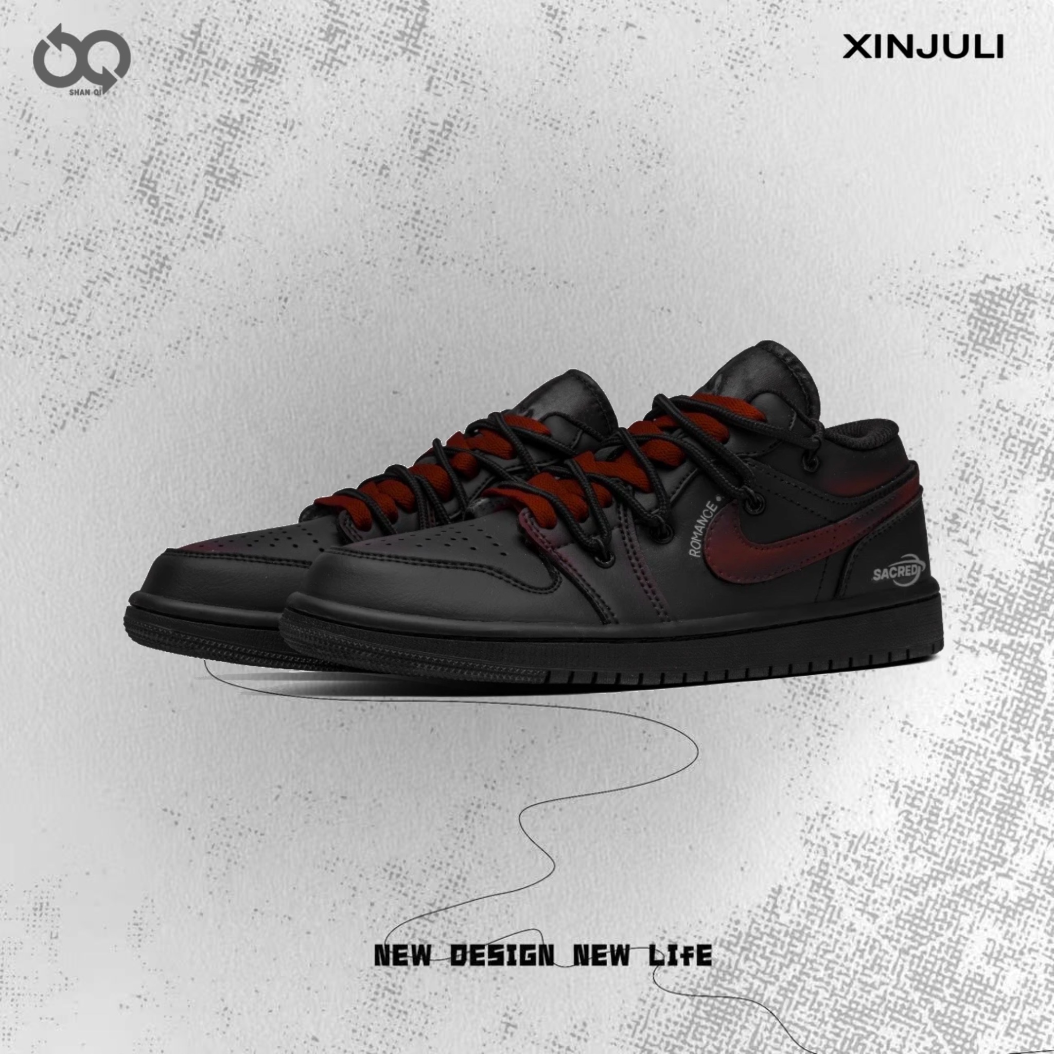 NIKE/耐克【定制球鞋】Jordan Air Jordan1 酒痕 美式街头 男女同款