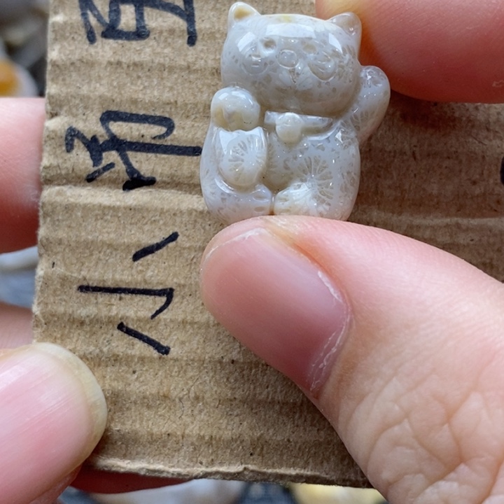 硅化珊瑚（珊瑚玉）颈饰未镶嵌