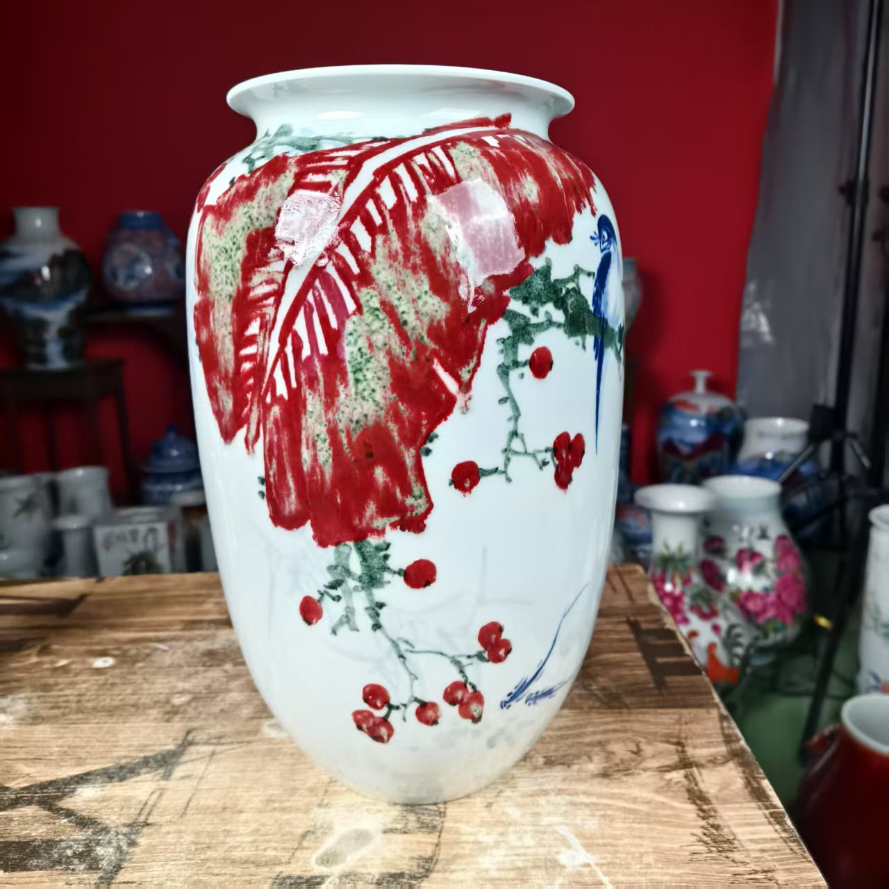 335 景德镇陶瓷花瓶手工手绘陶瓷冬瓜瓶