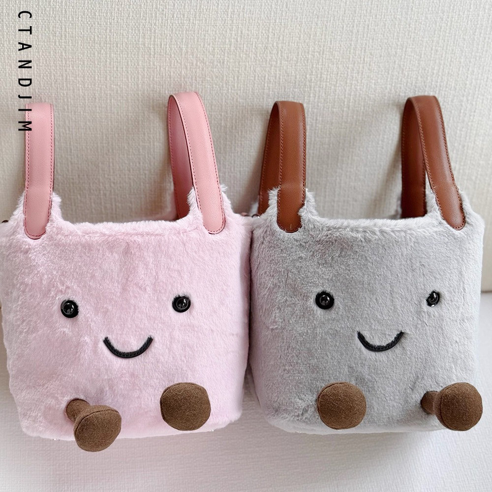 CTANDJIM生活加点趣原创小精灵菜篮子 水桶包 斜挎包 手拎包