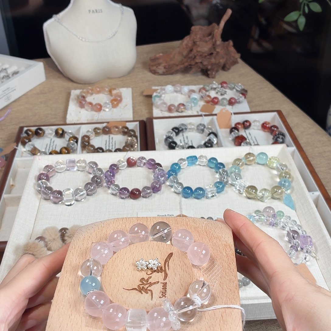 粉水白水海蓝多宝手串