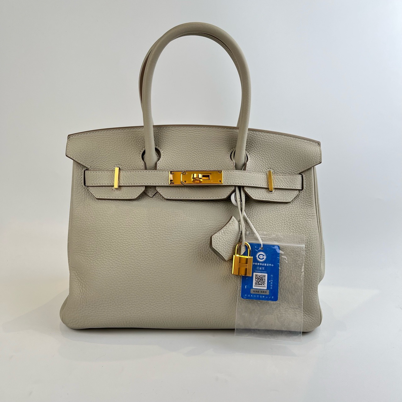 99新 Hermes/爱马仕 Birkin 30 珍珠灰 金扣 Togo皮 Z刻/3650