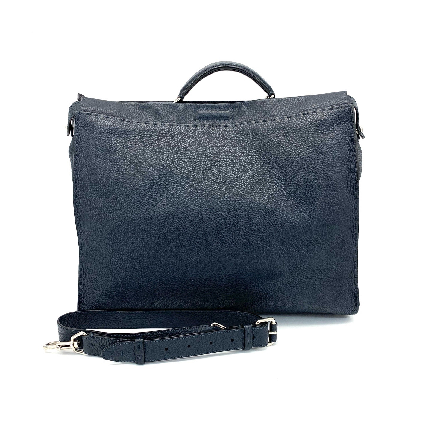 95新 FENDI/芬迪 藏蓝全皮白眼睛恶魔小怪兽公文包 尺寸43/35