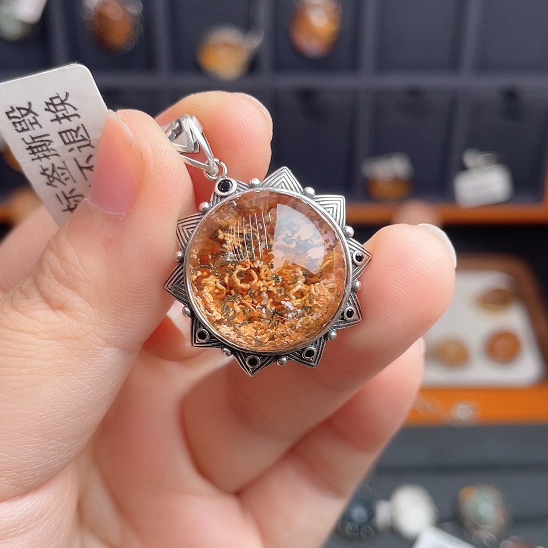 水晶颈饰银S925镶嵌11111