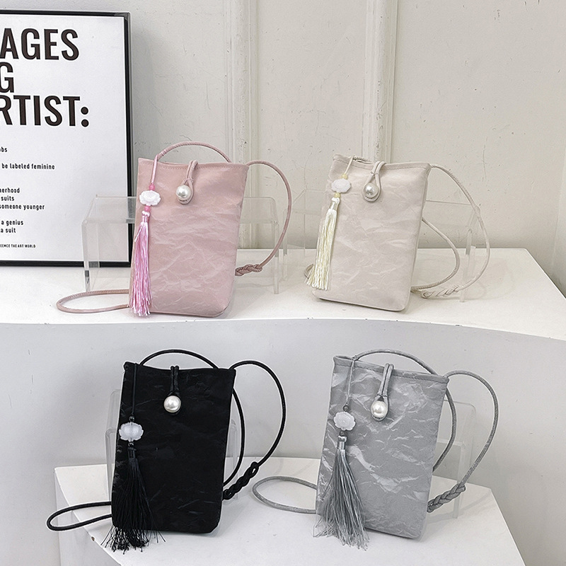 时尚简约韩版肩包竖款放手机小清新小众斜跨包