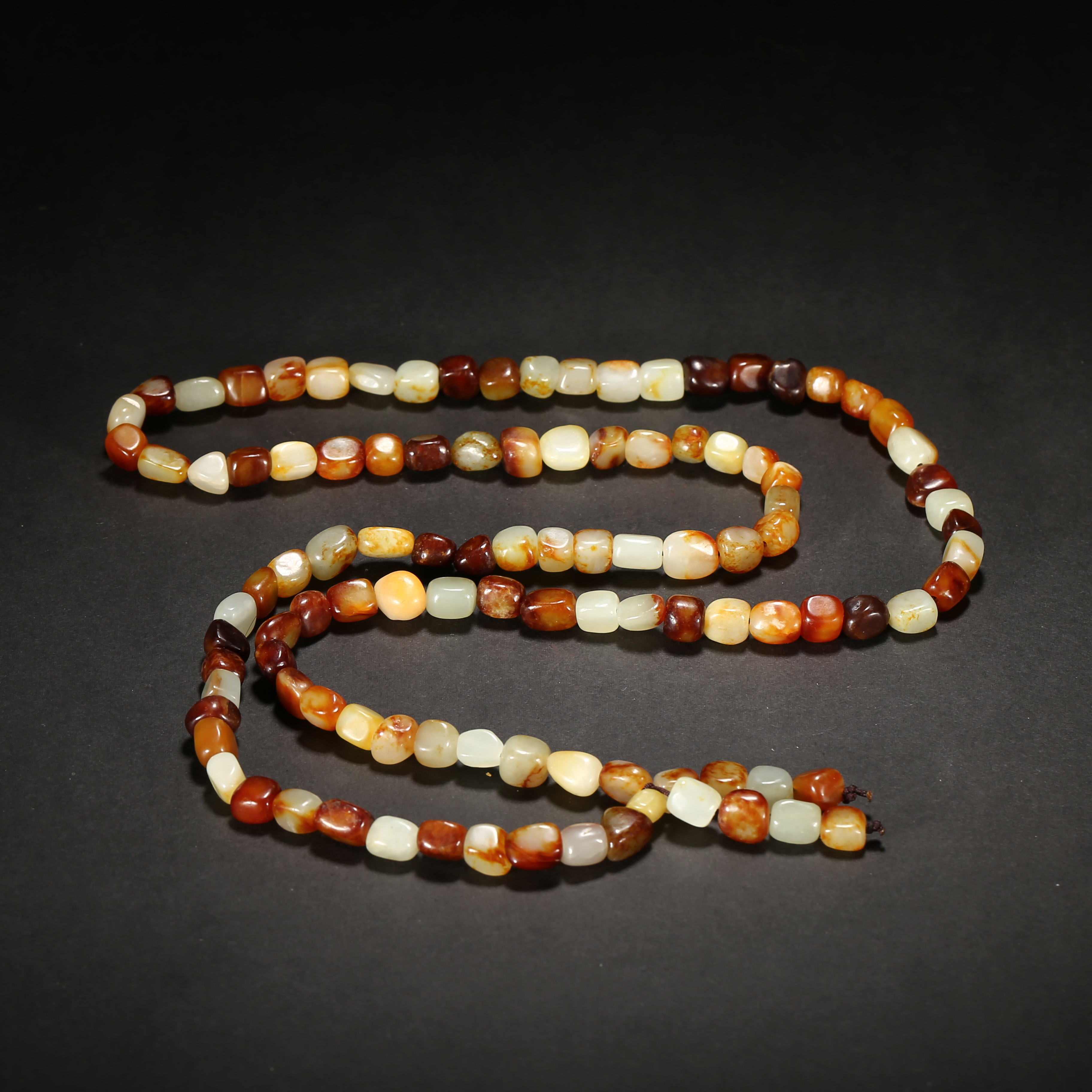 清代*俏色随形珠玉链/08LB1719/和田玉【北京文博】