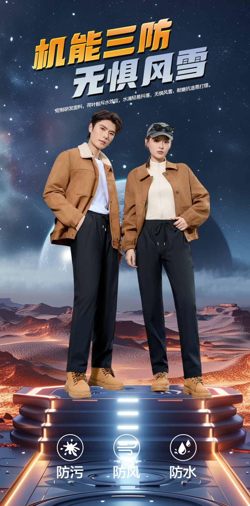 【天一补贴】男女同款石墨烯羽绒冲锋裤