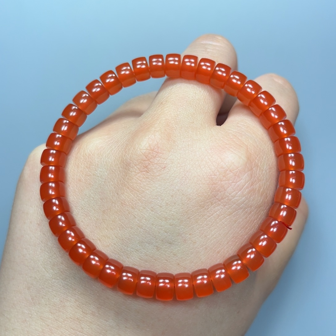 南红玛瑙药片冰红单圈6mm未镶嵌