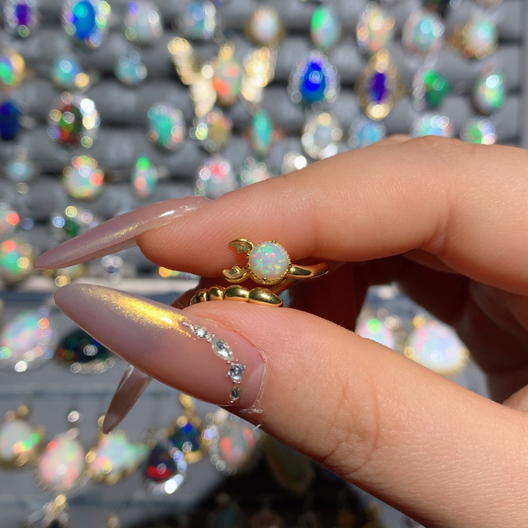 欧泊欧泊戒指t银S925镶嵌