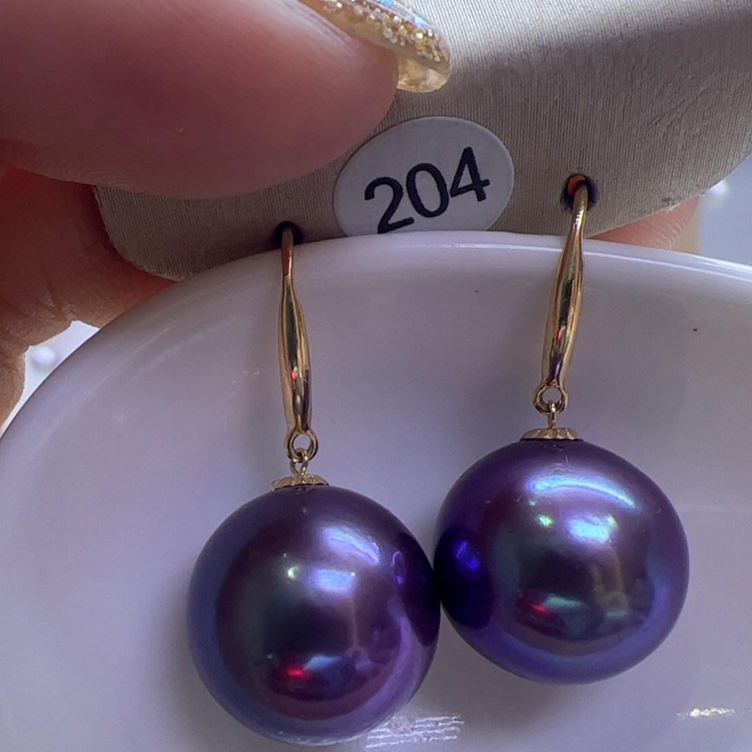 淡水珍珠耳饰18K金镶嵌