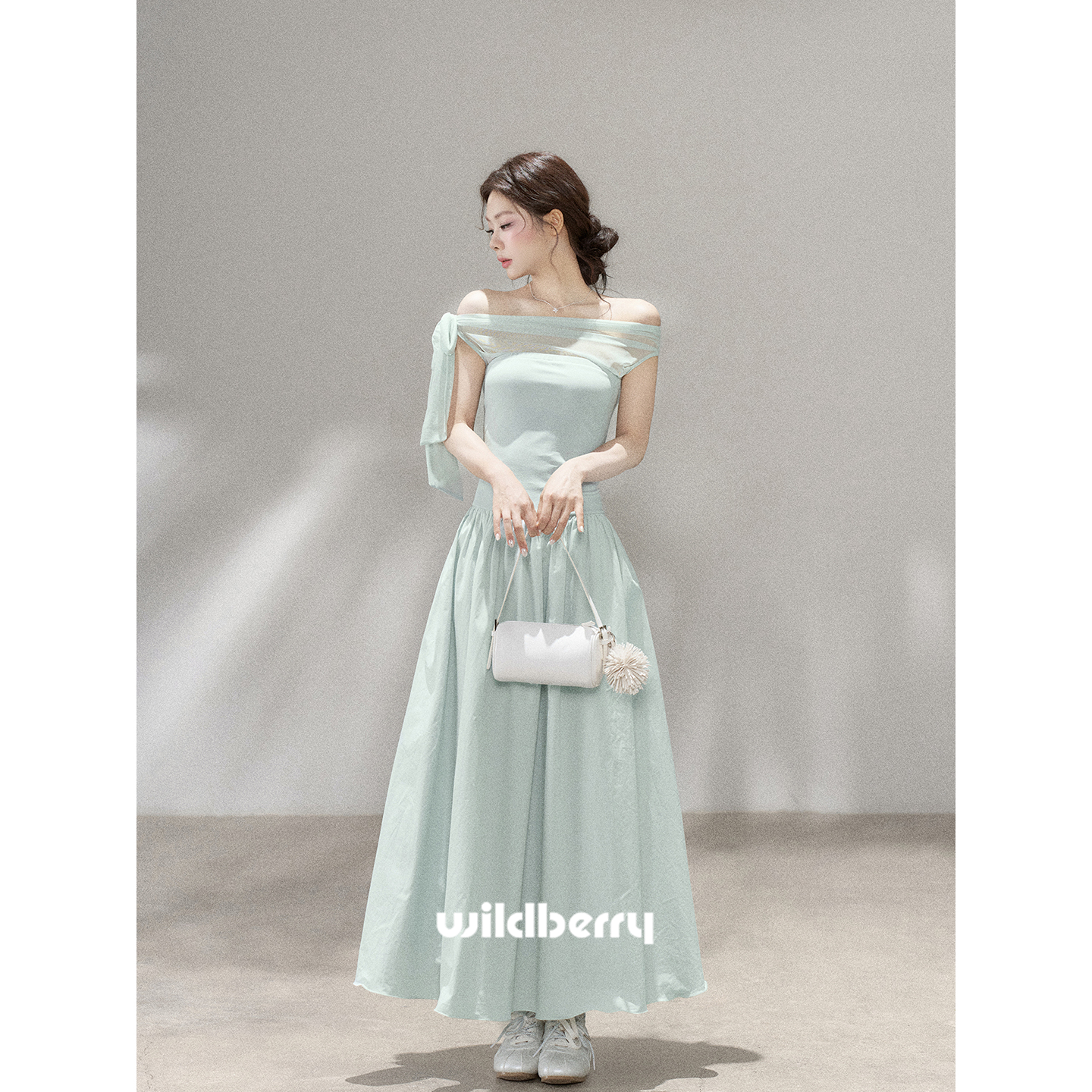 小野莓【薄荷冰荷】5月28日夏季新品法式针织拼雪纺连衣裙BL713039