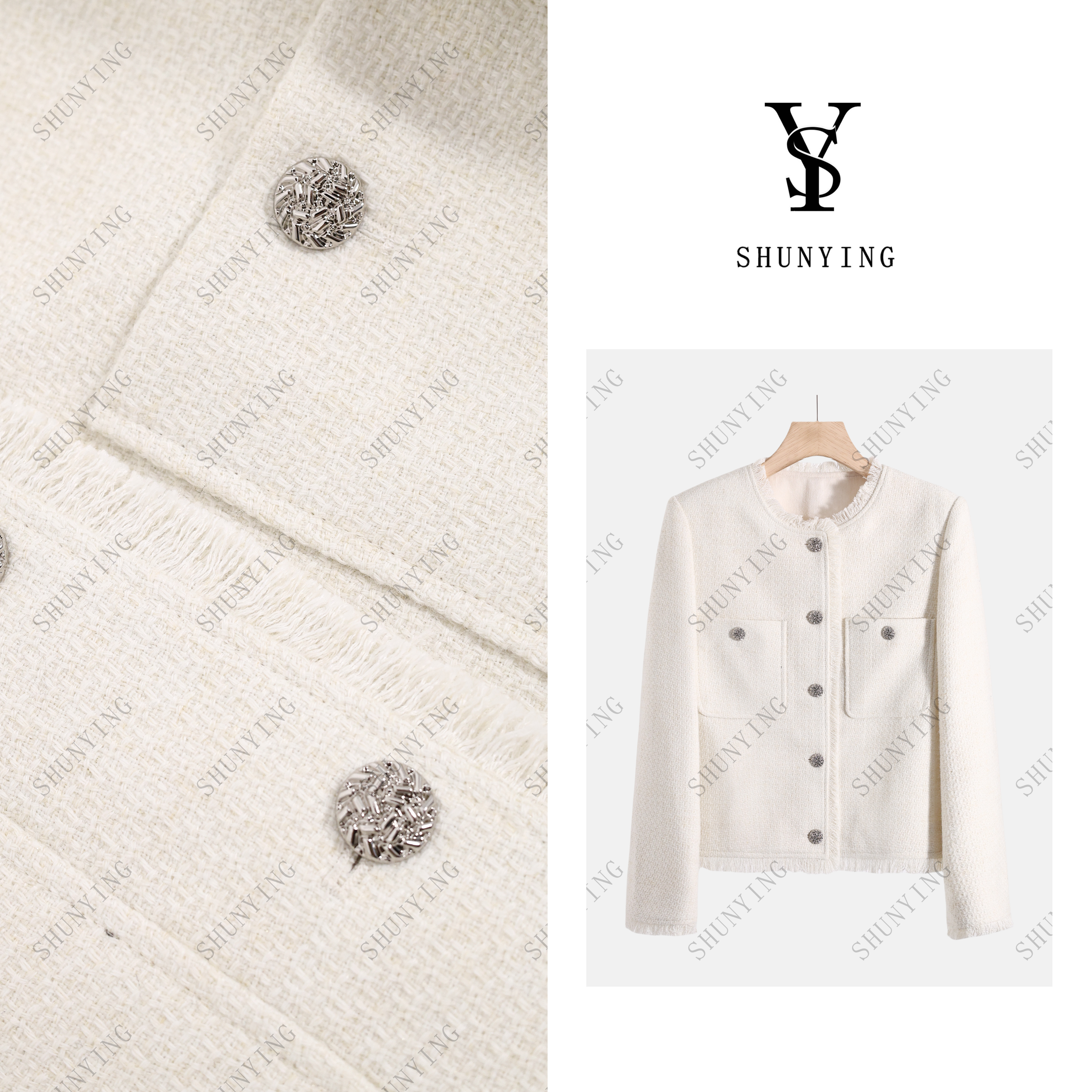 【仟娜】新款简约时尚小香风气质百搭休闲外套SY63WT236