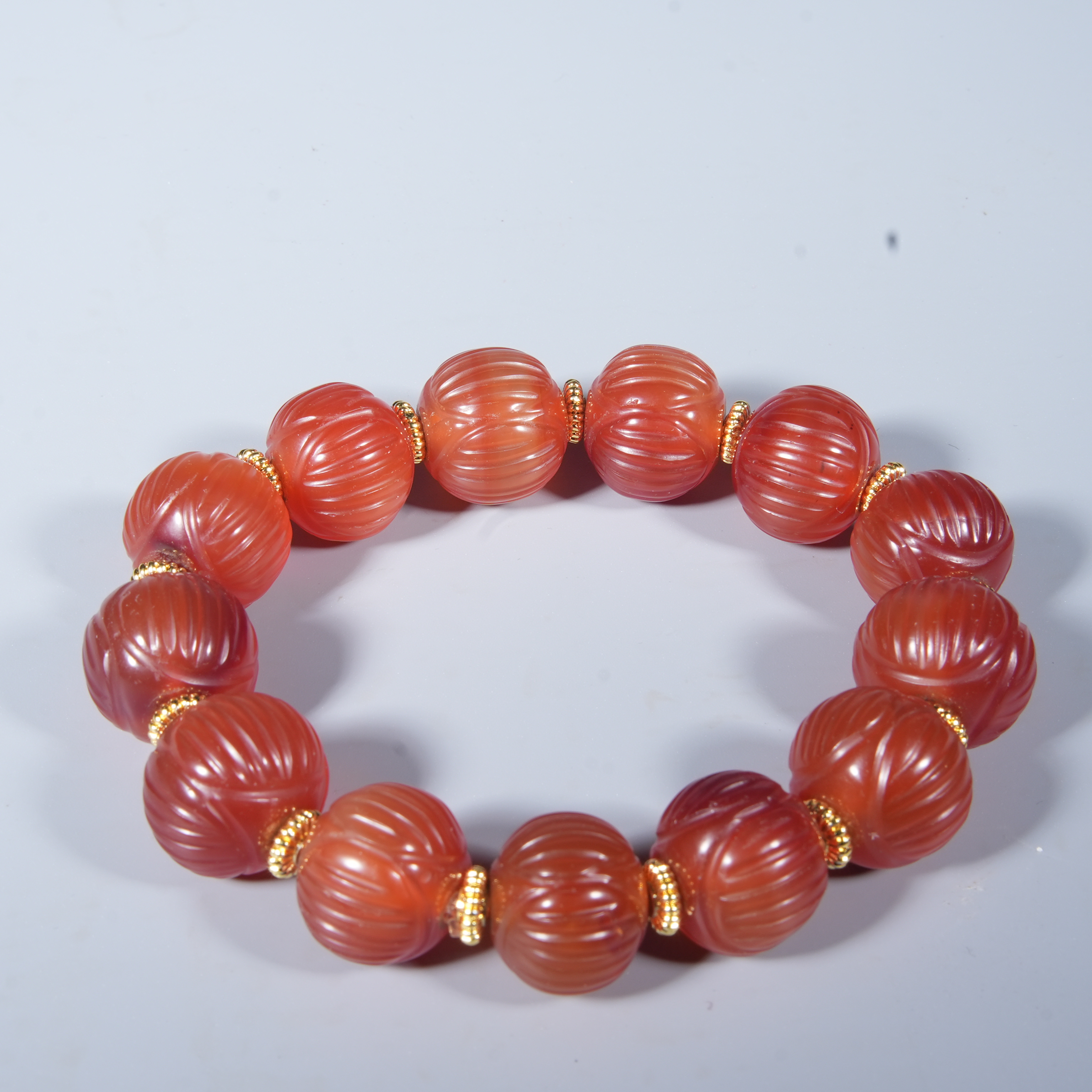 Tgz29  清代 玛瑙莲花手串