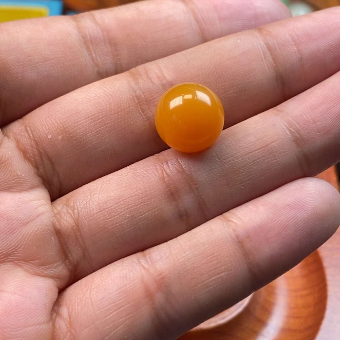 奕***石英质玉单珠y未镶嵌卡12缅黄y