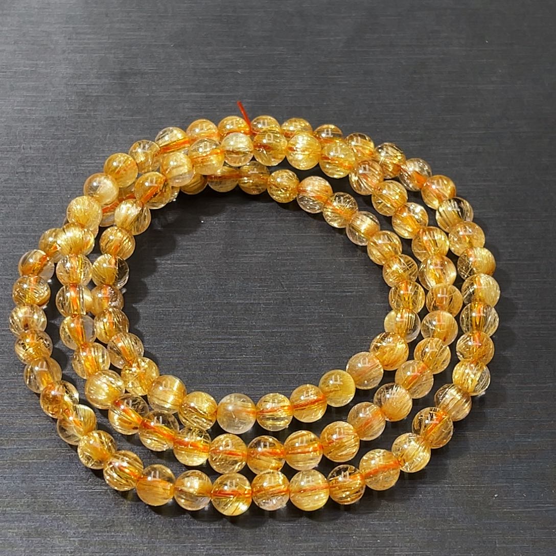 蓝***湾发晶手串未镶嵌钛晶