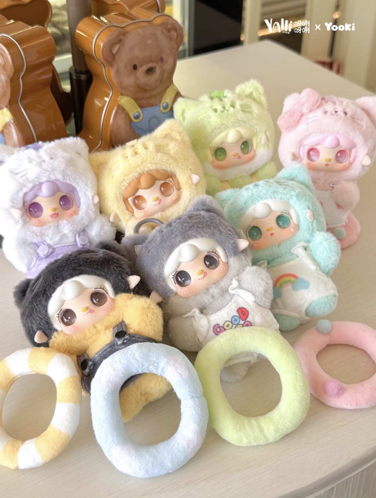 【拆盒】氧氧yooki喵喵夏日派对系列盲盒毛绒公仔玩偶挂件