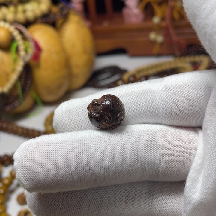 手串星月菩提雕刻金蟾