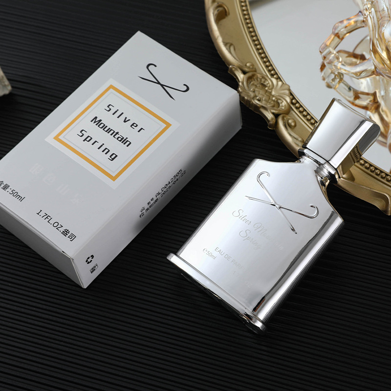 cre平替银色山泉日常中性香水男士木质小众淡香50ml