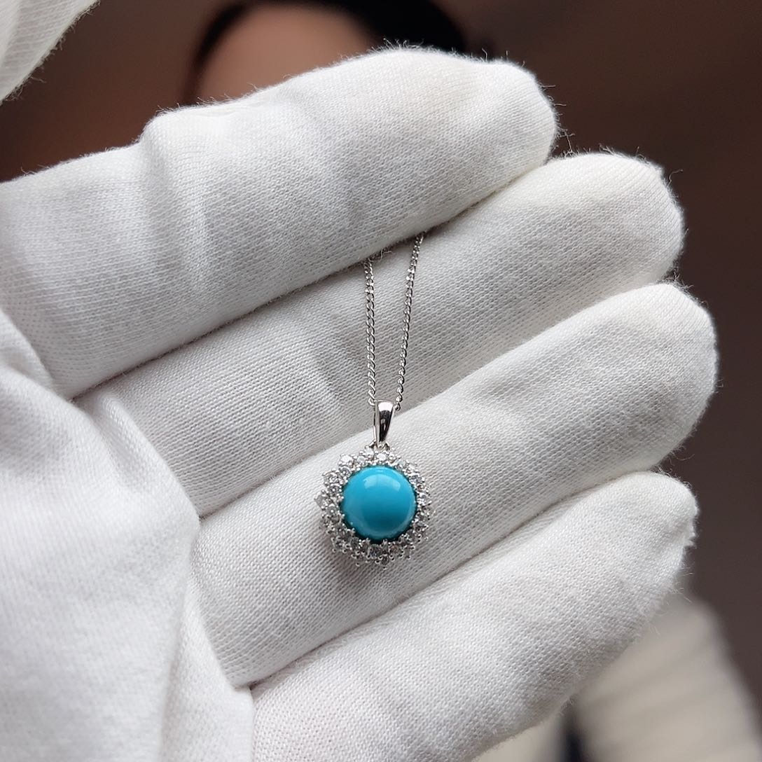 绿松石珠宝奇石银S925镶嵌