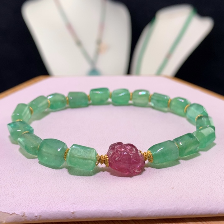 祖母绿手链银S925镶嵌