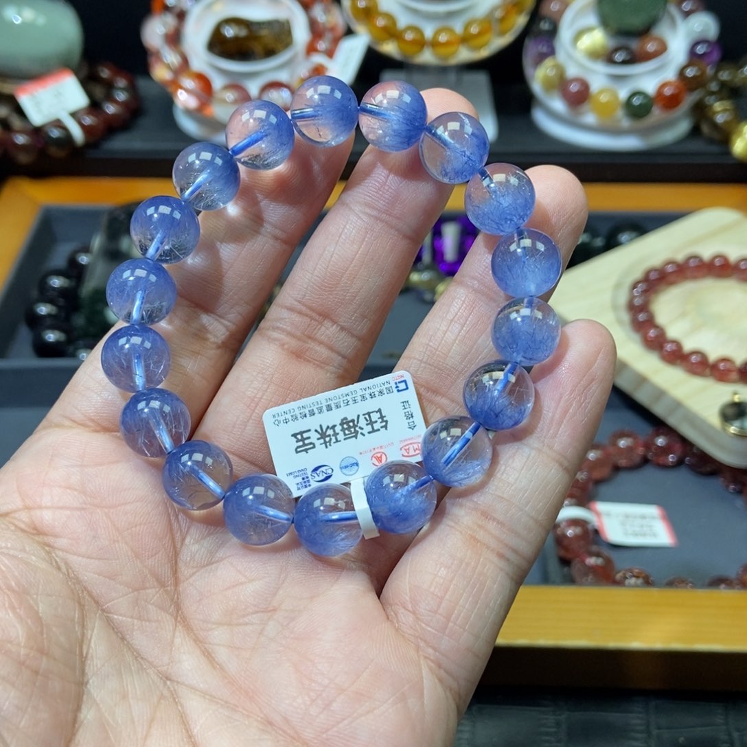 蓝线石手链11未镶嵌水晶